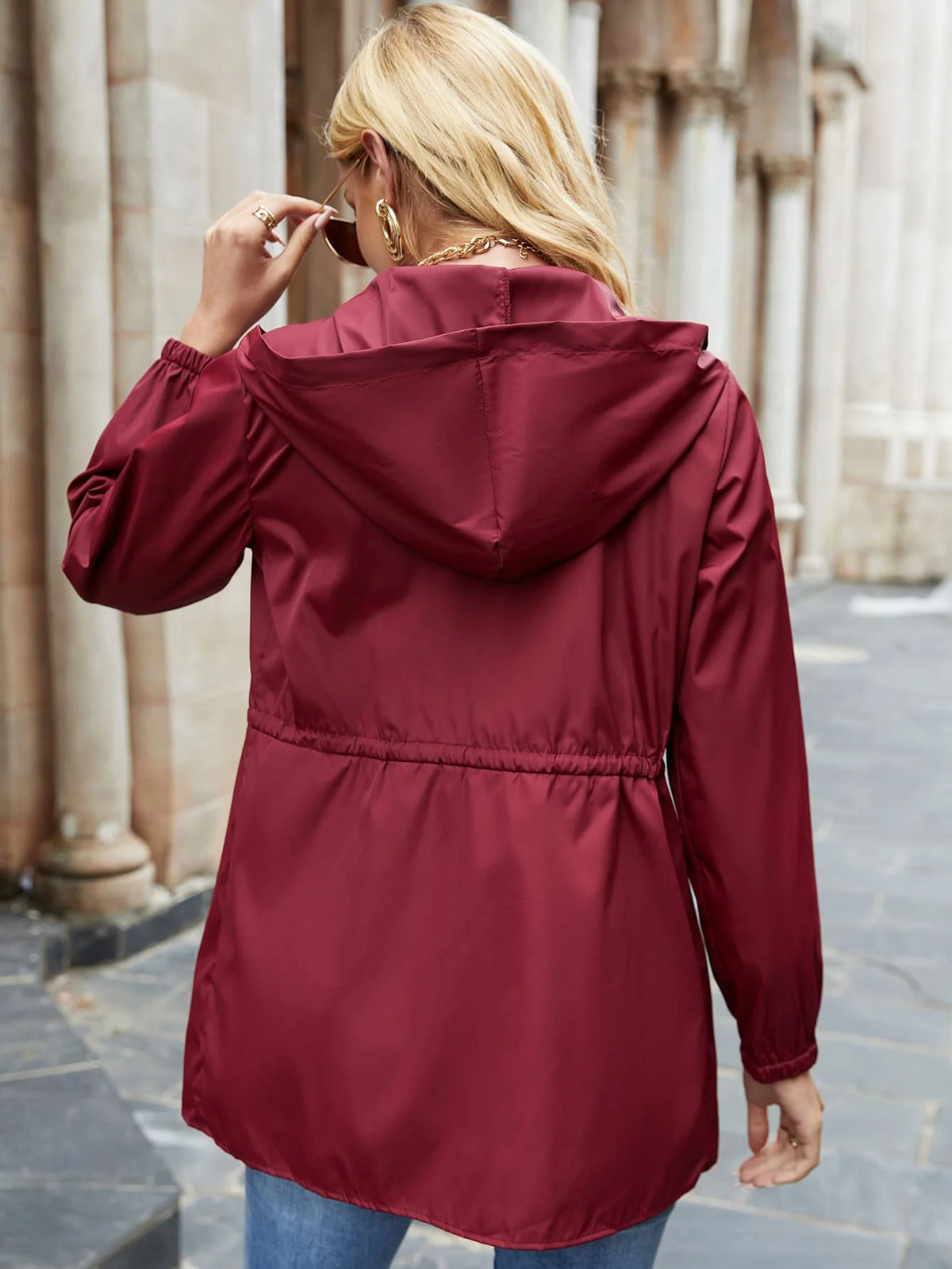 Miss | Jas Dames Windbreaker Capuchon Taillekoordje - Polyester