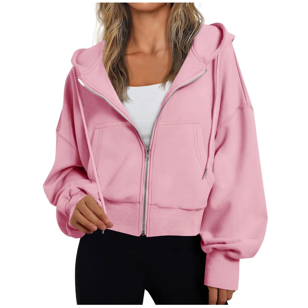Hoodie Dames Losvallend Rits Capuchon