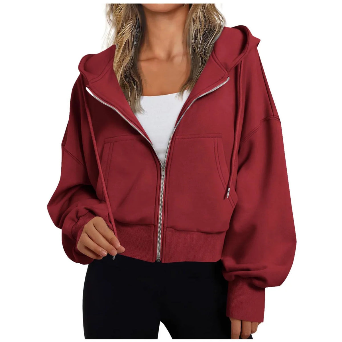 Hoodie Dames Losvallend Rits Capuchon