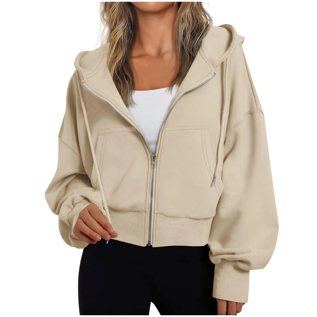 Hoodie Dames Losvallend Rits Capuchon
