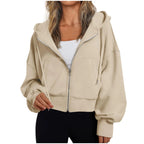 Hoodie Dames Losvallend Rits Capuchon