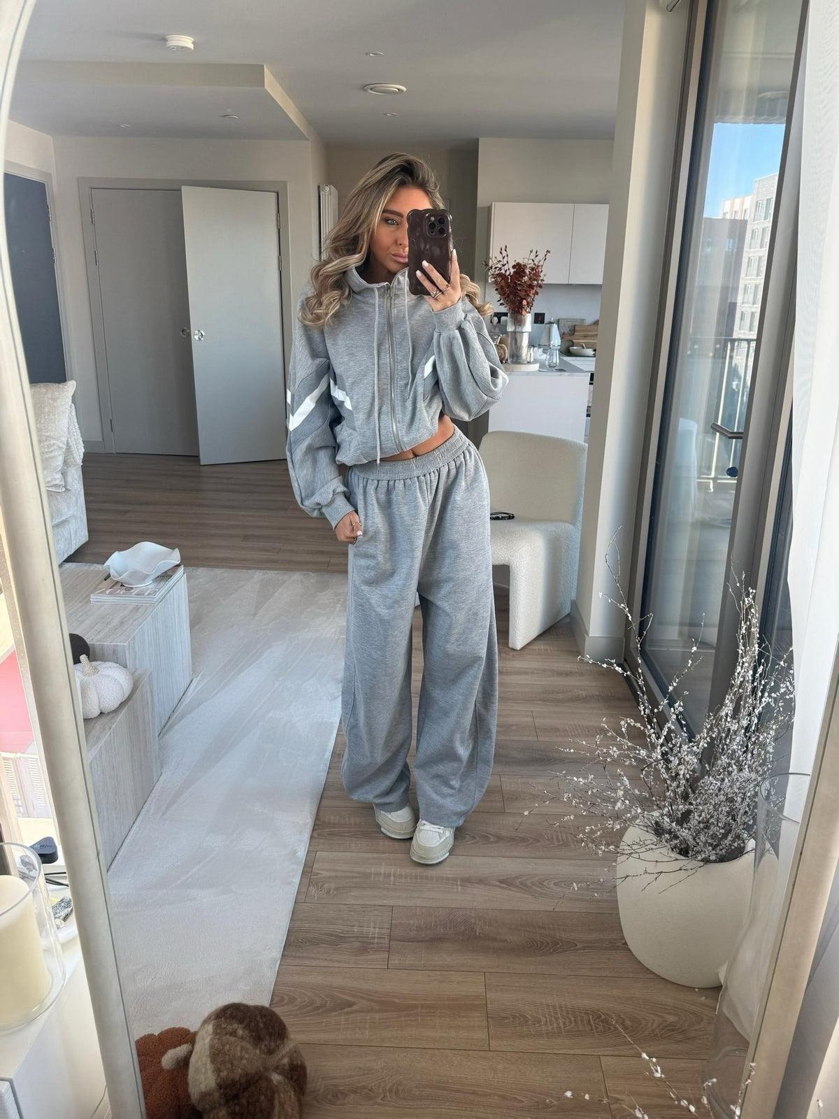 Jas Dames Oversized Trechterhals Rits Contraststreep