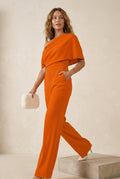 Jumpsuit Asymmetrisch Oranje - Miss Madera