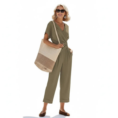 Jumpsuit Dames | Wikkelbodem Taillefocus - Miss Madera MIS-829U6K