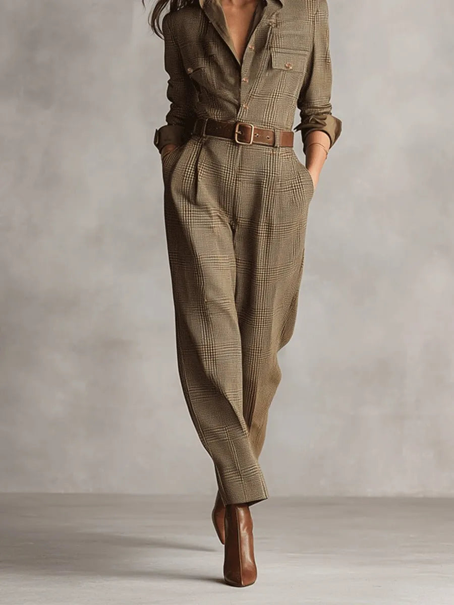 Jumpsuit Dames ruitpatroon - Miss Madera MIS-U0U458