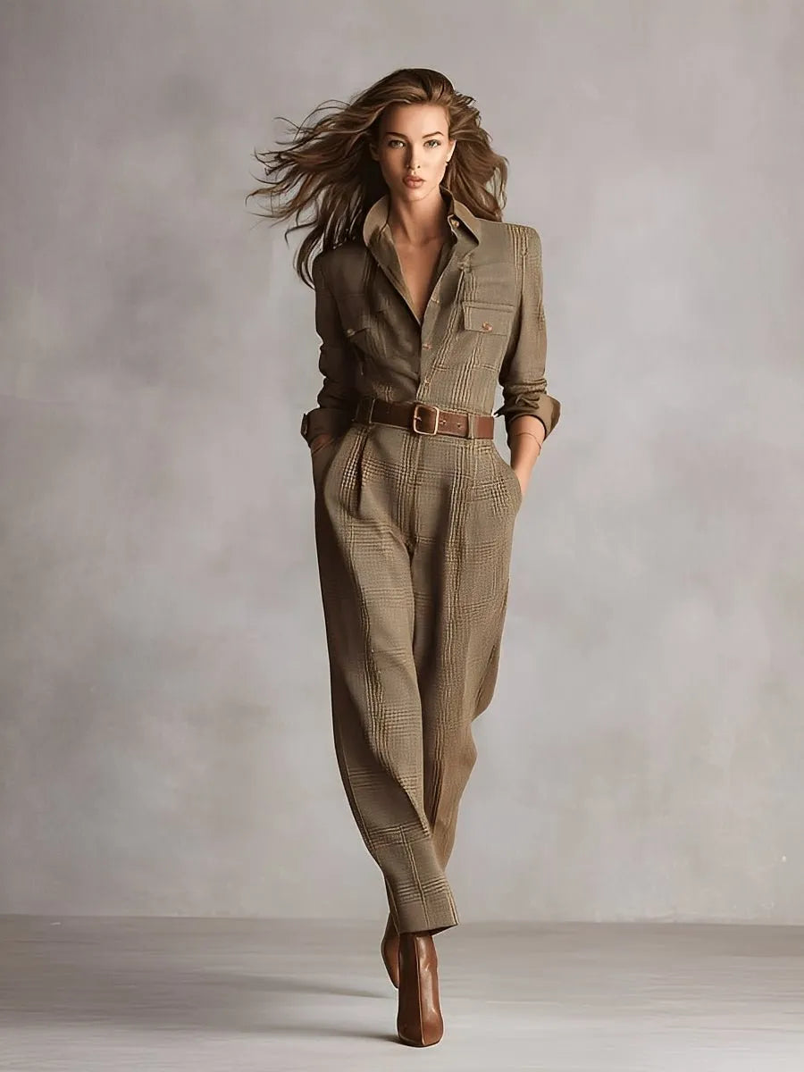 Jumpsuit Dames ruitpatroon - Miss Madera MIS-A68O3F