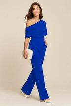 Jumpsuit asymmetrisch kobaltblauw - Miss Madera MIS-1A4CC3