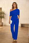 Jumpsuit asymmetrisch kobaltblauw - Miss Madera MIS-1A4CC3
