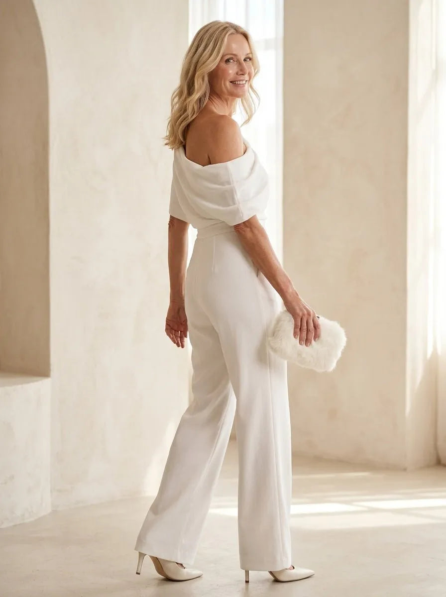 Jumpsuit één‑schouder drapage - Miss Madera MIS-55E67C
