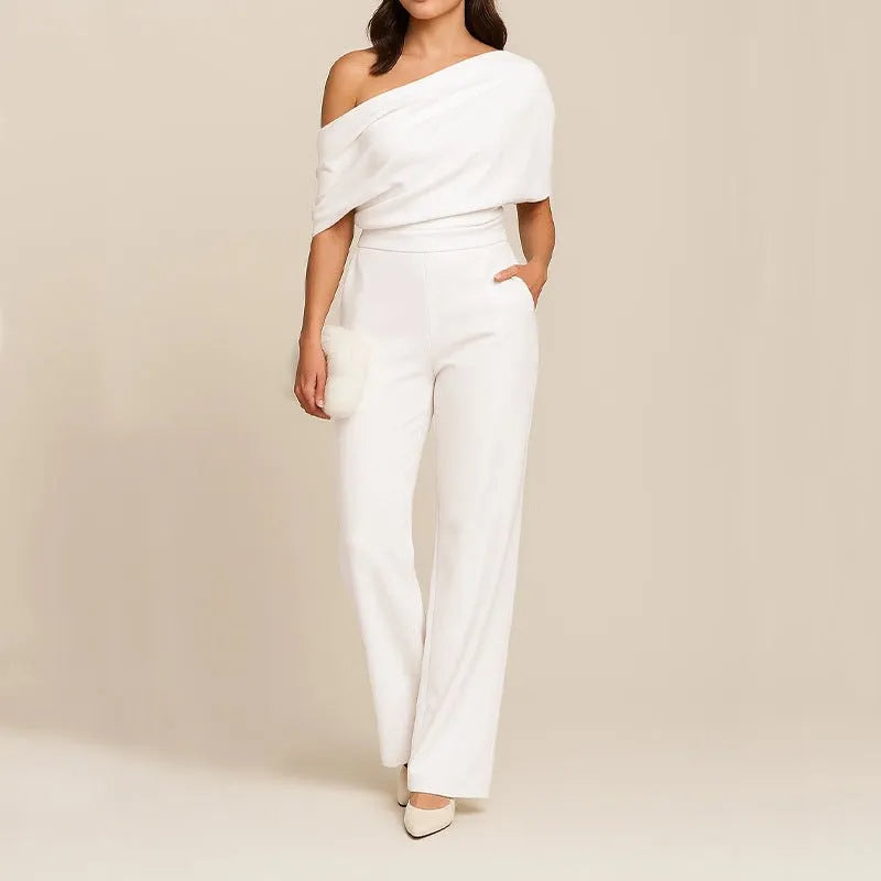 Jumpsuit één‑schouder drapage - Miss Madera MIS-55E67C
