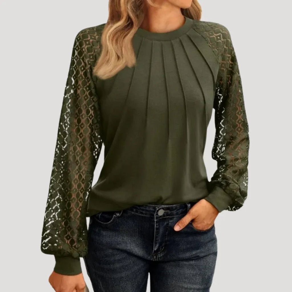 Kant Blouse Dames | Kanten Inzetstukken Regular Fit - Miss Madera MIS-YO5CC3