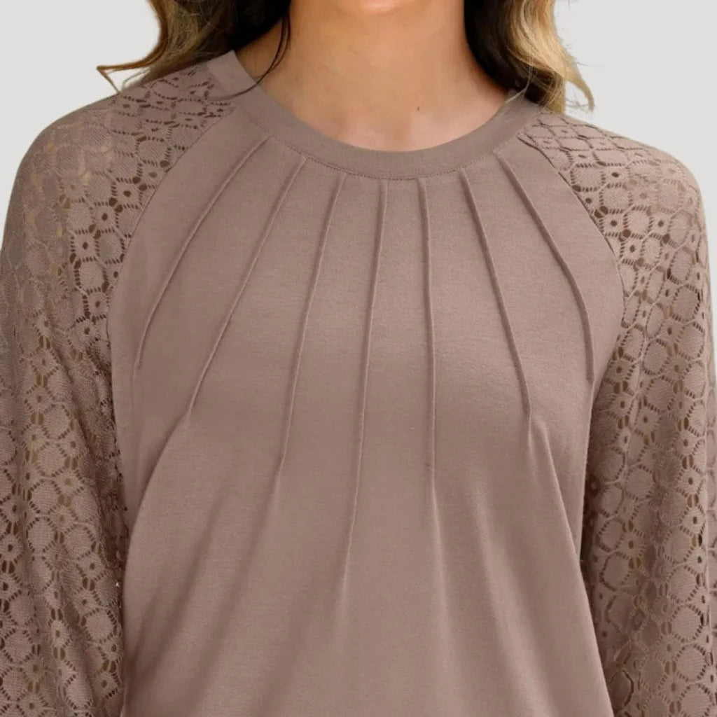 Kant Blouse Dames | Kanten Inzetstukken Regular Fit - Miss Madera MIS-YO5CC3