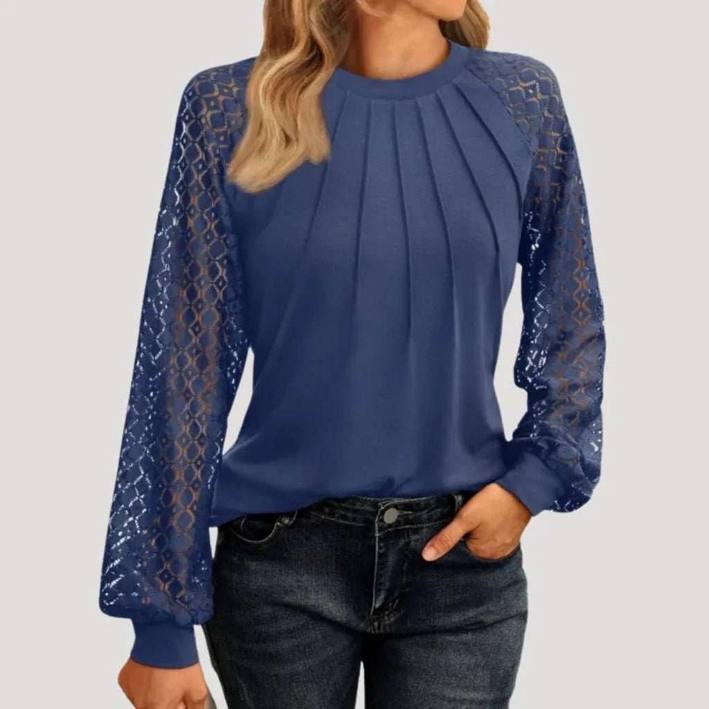 Kant Blouse Dames | Kanten Inzetstukken Regular Fit - Miss Madera MIS-PYLRFG
