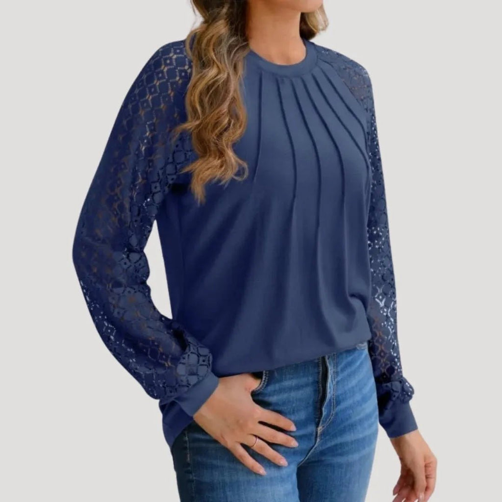 Kant Blouse Dames | Kanten Inzetstukken Regular Fit - Miss Madera MIS-PYLRFG