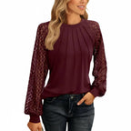 Kant Blouse Dames | Kanten Inzetstukken Regular Fit - Miss Madera MIS-PYLRFG