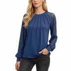 Kant Blouse Dames | Kanten Inzetstukken Regular Fit - Miss Madera MIS-PYLRFG