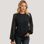 Kant Blouse Dames | Kanten Inzetstukken Regular Fit - Miss Madera MIS-96A5IN