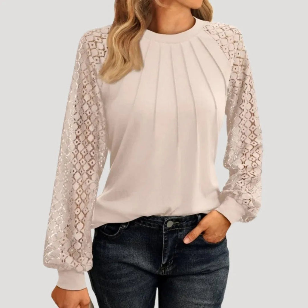 Kant Blouse Dames | Kanten Inzetstukken Regular Fit - Miss Madera MIS-NWK5KF