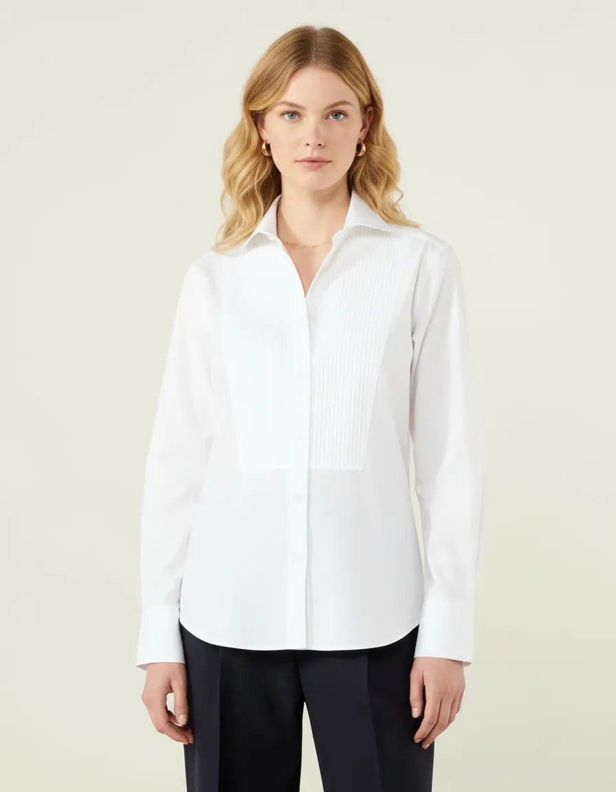Katoenen Overhemd Dames | Pintuck Details Regular Fit - Miss Madera MIS-8NFNTF