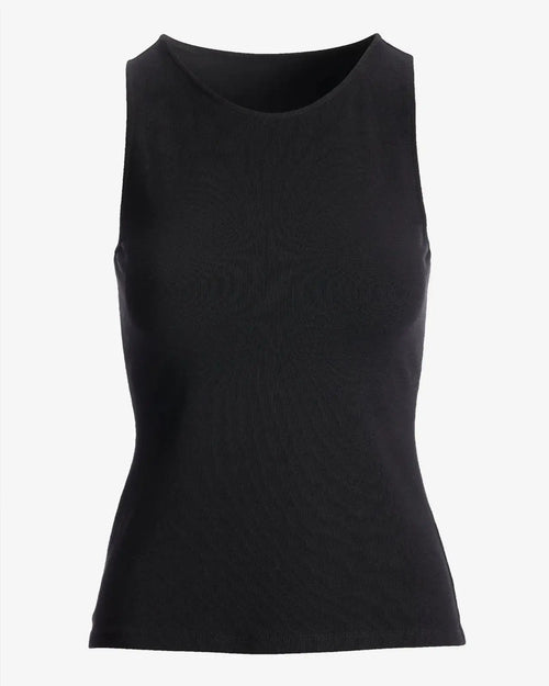 Katoenmix Tanktop Dames – Zwart | Relaxed Fit Gebreid - Miss Madera MIS-E6HCJJ