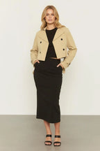 Korte Trenchcoat Dames | Dubbelrijig Getailleerd - Miss Madera MIS-CA7TRB