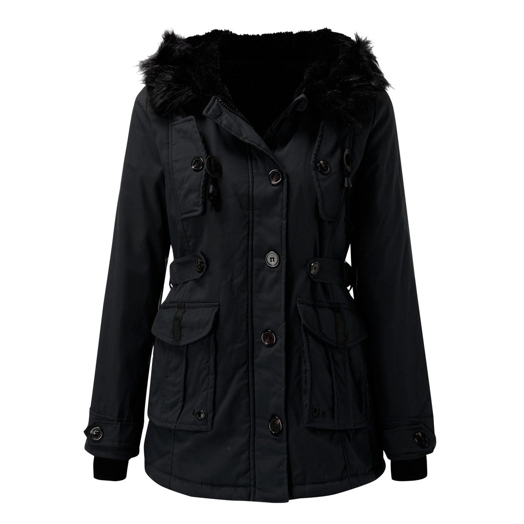Miss | Jurk Dames Parka-stijl Capuchon Knopen Zakken