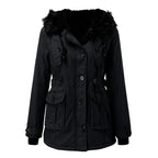 Miss | Jurk Dames Parka-stijl Capuchon Knopen Zakken