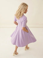 Lavendel Fit-and-Flare Jurk - Miss Madera MIS-26F630