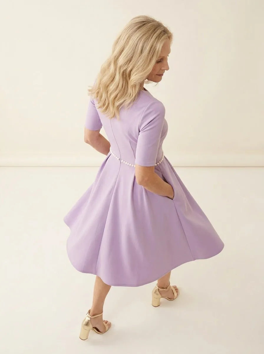 Lavendel Fit-and-Flare Jurk - Miss Madera MIS-26F630