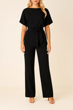 Miss | Jumpsuit Dames Wijde Pijpen Vlindermouw Strikceintuur
