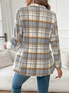 Miss | Blazer Dames Geruite Print Getailleerde Taille Heuplengte