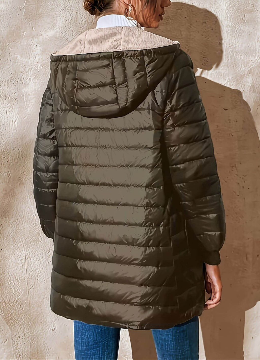 Miss | Jas Dames Gewatteerd Longline Capuchon