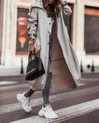 Miss | Jas Dames Waterdichte Trenchcoat Met Capuchon Lang