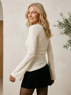 Longsleeve top met asymmetrische hals - Miss Madera MIS-5E9DB8