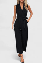 Miss | Jumpsuit Dames Omslaghals Strikdetail Getailleerd