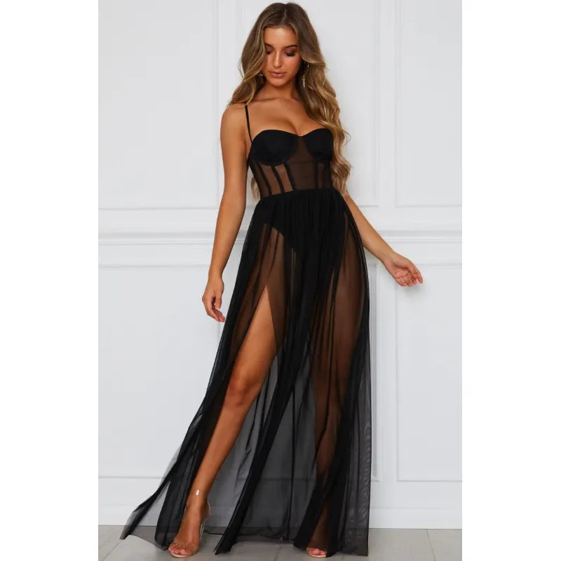 Miss | Jurk Dames Maxi Elegant - Kant
