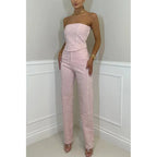 Miss | Tweedelige Set Dames Strapless Diamandlook - Casual