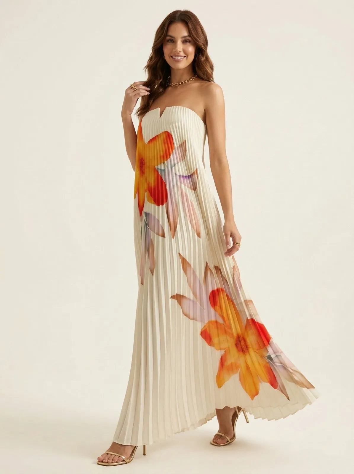 Maxi Jurk grootschalige bloemenprint - Miss Madera MIS-A7AE87