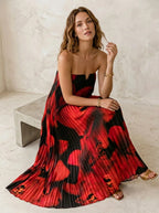 Maxi Jurk met Bloemenprint en Plooiwerk - Miss Madera MIS-2A1B8F