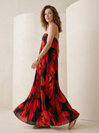 Maxi Jurk met Bloemenprint en Plooiwerk - Miss Madera MIS-2A1B8F