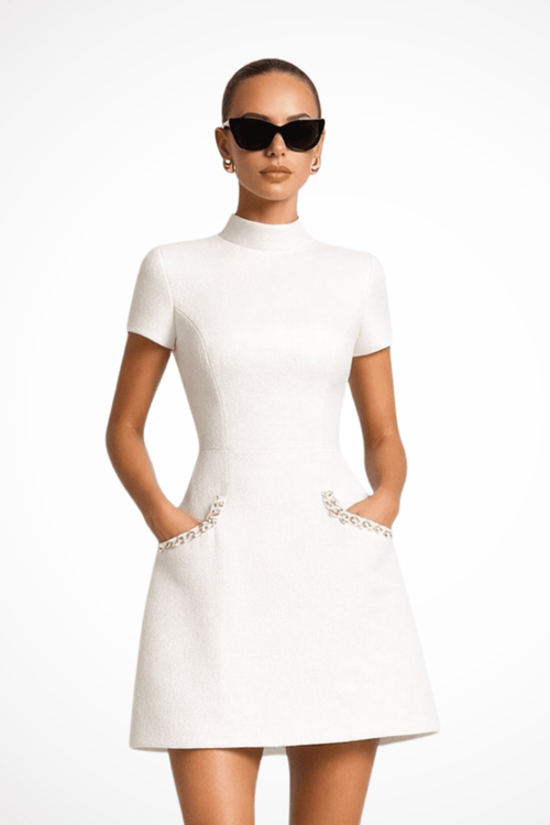 Mini Jurk Pareldetail Dames | Contemporary - Miss Madera - Miss Madera MIS-F28A7A