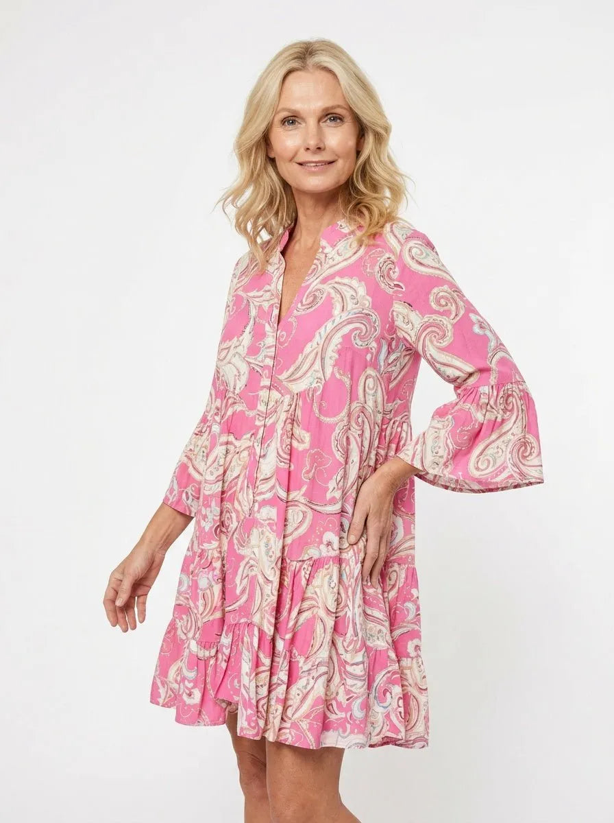 Mini Jurk levendige paisley print - Miss Madera MIS-CF615B