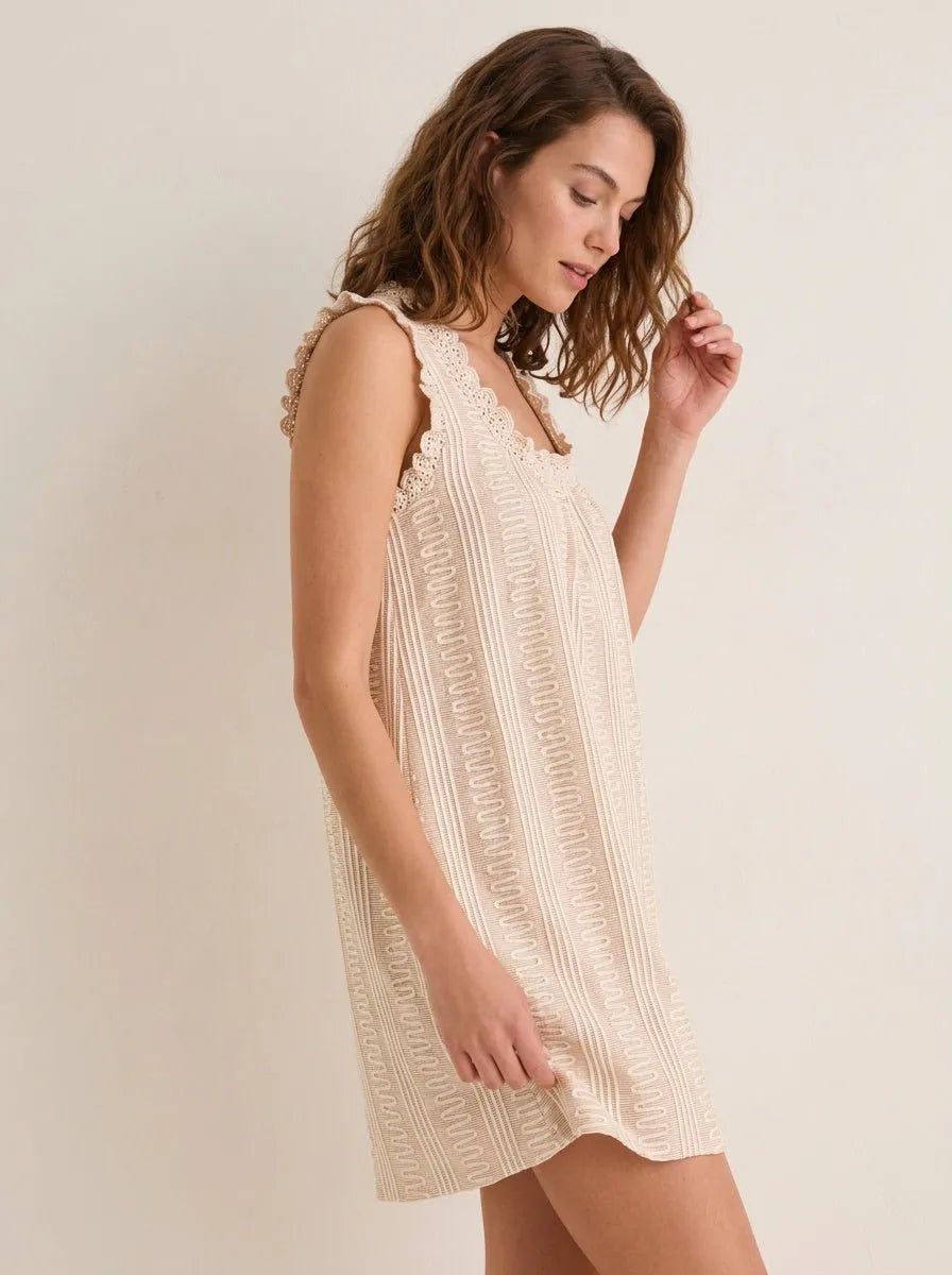 Mini Jurk met gestreept patroon en ruches - Miss Madera MIS-D166CD