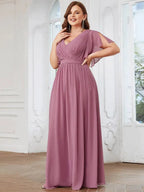 Miss | Avondjurk Dames Maxi A-lijn Elegant - Chiffon - Paarse orchidee