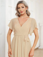Miss | Avondjurk Dames Maxi A-lijn Elegant - Chiffon - Champagne