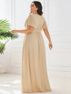 Miss | Avondjurk Dames Maxi A-lijn Elegant - Chiffon - Champagne