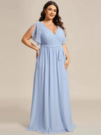 Miss | Avondjurk Dames Maxi A-lijn Elegant - Chiffon - Ijsblauw