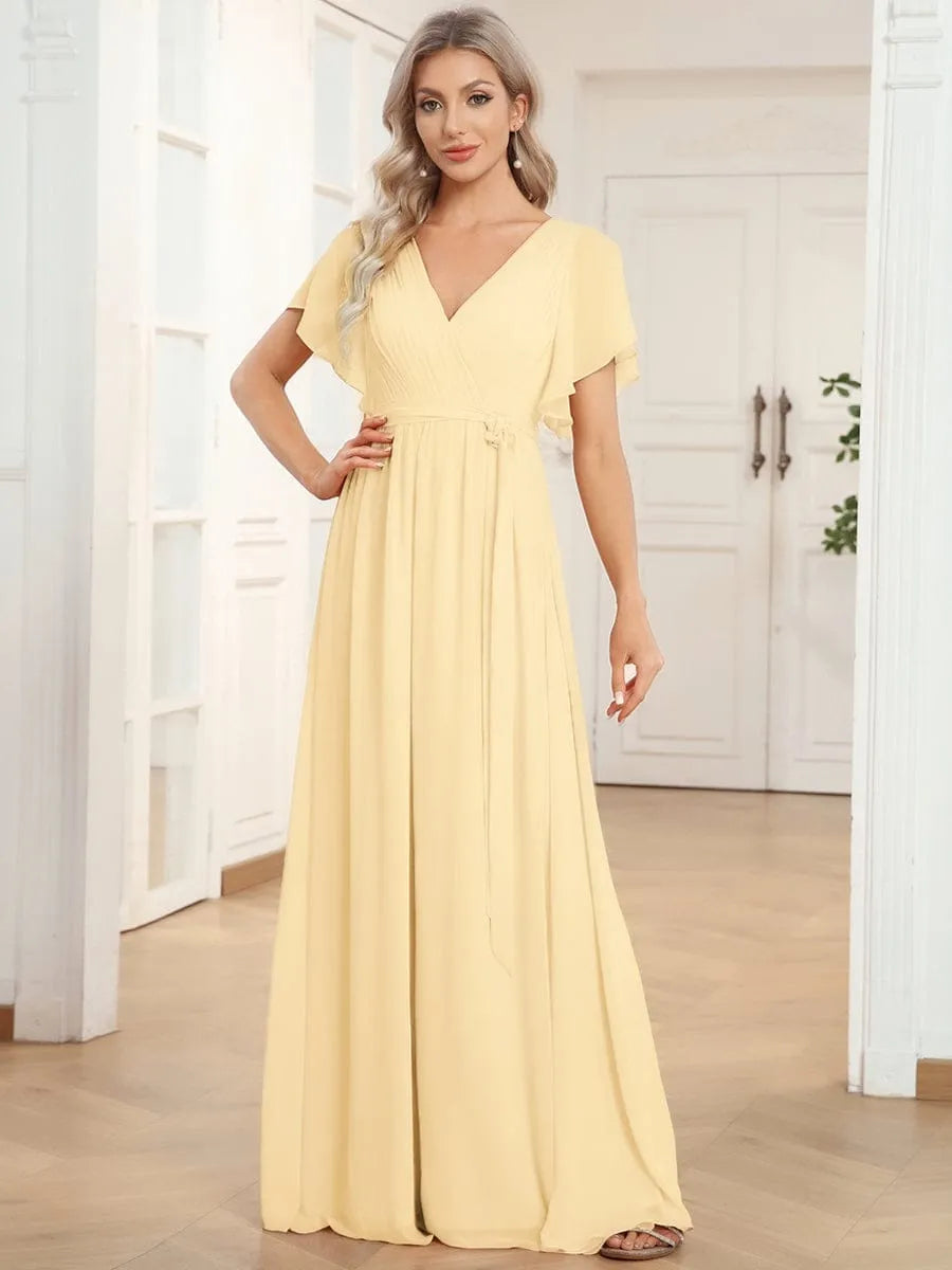 Miss | Avondjurk Dames Maxi A-lijn Elegant - Chiffon - Geel