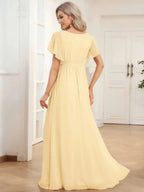 Miss | Avondjurk Dames Maxi A-lijn Elegant - Chiffon - Geel