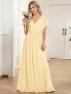 Miss | Avondjurk Dames Maxi A-lijn Elegant - Chiffon - Geel